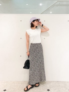 「GERRY（ジェリー）のアイテム（帽子）」を使った、MAMIさん（レディース・156cm）の夏コーディネート