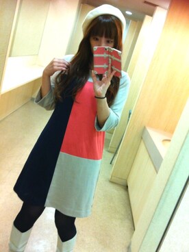 「LINK IT ALL（リンクイットオール）のアイテム」を使った、麗美さん（レディース・159cm）の冬コーディネート