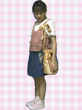 「アイテム（バレッタ/ヘアクリップ、ホワイト系）」を使った、siheungさん（レディース・158cm）の春コーディネート