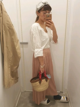 「Supreme.La.La.（シュープリームララ）のアイテム（ヘアアクセサリー）」を使った、siheungさん（レディース・158cm）の夏コーディネート
