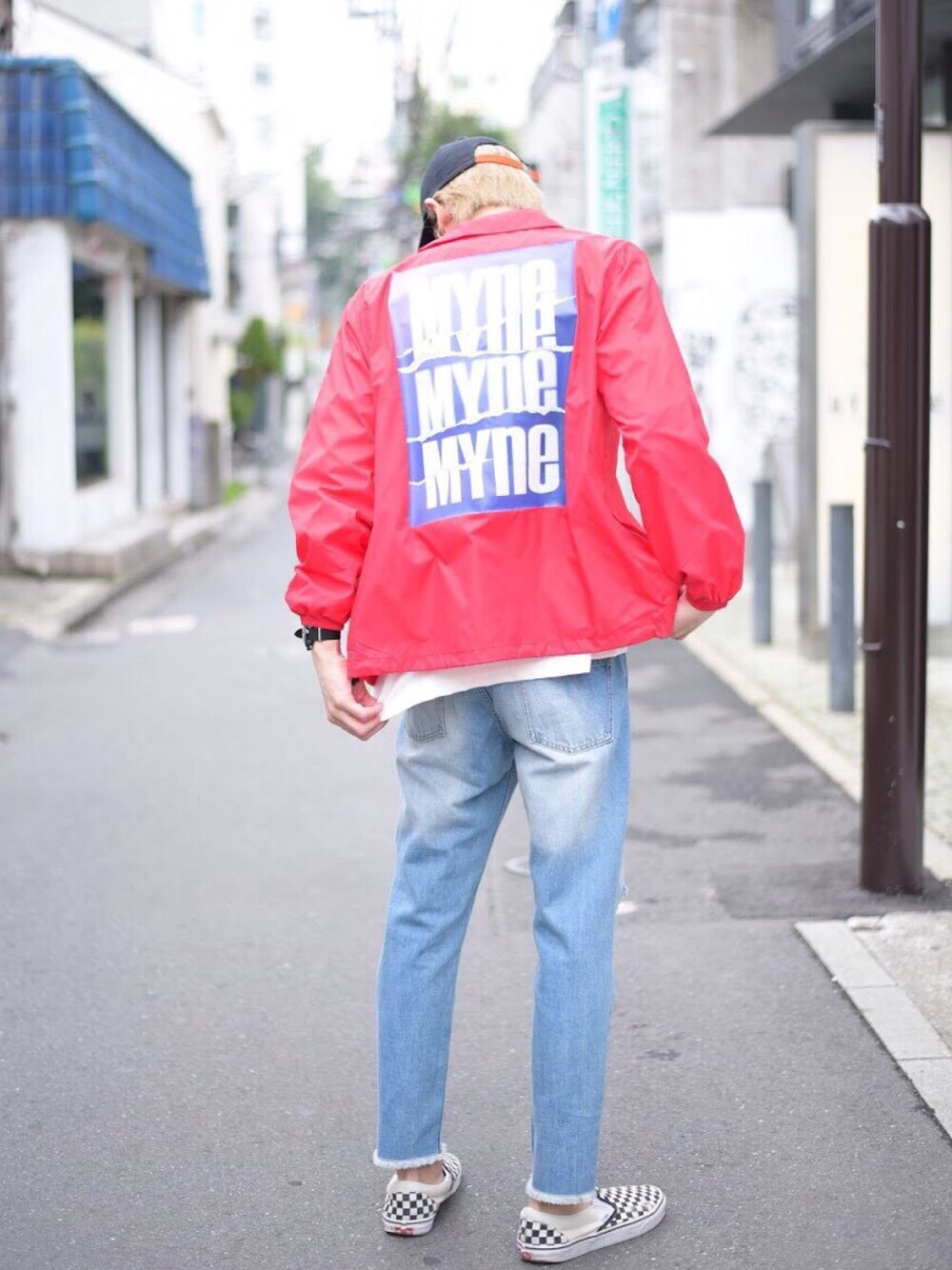 「MYneの【MYne】ダメージレイヤーキャップ/Dameged Layer cap（キャップ、ブラック系）」を使った、JIONさん（メンズ・185cm）の夏コーディネートの1枚目の写真