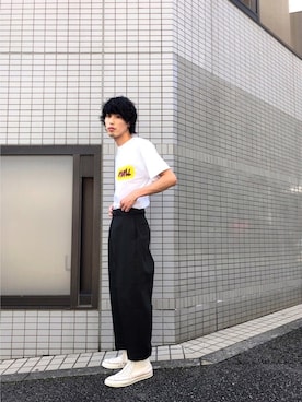 「N.HOOLYWOOD（N.ハリウッド）のアイテム（チノパンツ）」を使った、JIONさん（メンズ・185cm）の秋コーディネート
