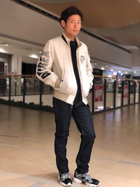 「TYPE BLUE（タイプブルー）のアイテム（パンツ）」を使った、大山凌さん（メンズ・174cm）の夏コーディネート