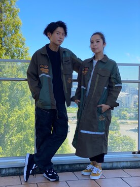 「お揃いコーデ」｜「アイテム（ジャケット/アウター）」を使った、大山凌さん（メンズ・174cm）の夏コーディネート