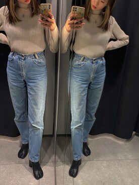 「KENZO（ケンゾー）のアイテム（デニムパンツ）」を使った、oyukiさん（レディース・167cm）の冬コーディネート