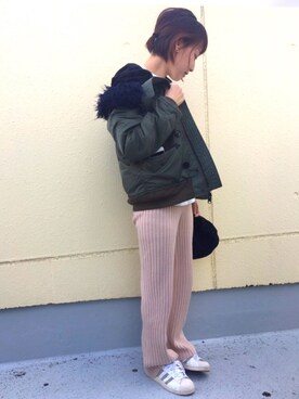 「N2B」｜「アイテム（ブルゾン）」を使った、7co☺︎さん（レディース・157cm）の冬コーディネート
