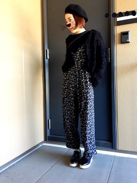 「ラウンドバッグ」｜「アイテム（オールインワン・サロペット）」を使った、7co☺︎さん（レディース・157cm）の冬コーディネート