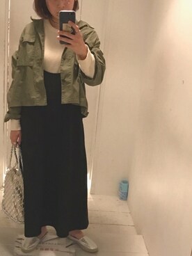 「シルバーシューズ」｜「アイテム（ブルゾン）」を使った、7co☺︎さん（レディース・157cm）の春コーディネート