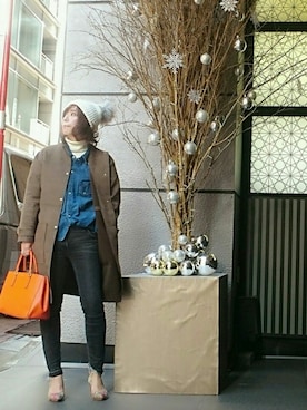 「OPAQUE（オペーク）のアイテム（シューズ）」を使った、98mayuさん（レディース・157cm）の冬コーディネート