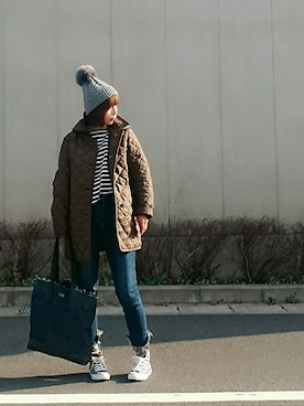 「Luz Llena (NEY)（ラズレナニー）のアイテム（帽子）」を使った、98mayuさん（レディース・157cm）の春コーディネート