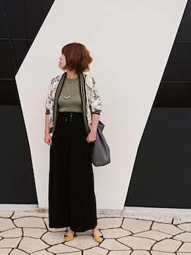 「stradivarius（ストラディバリウス）のアイテム（ブルゾン）」を使った、98mayuさん（レディース・157cm）の秋コーディネート