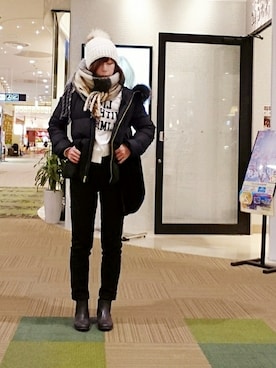 「FREAK'S STORE（フリークスストア）のアイテム（レインシューズ）」を使った、98mayuさん（レディース・157cm）の冬コーディネート