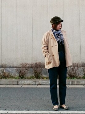 「VIA BUS STOP（ヴィアバスストップ）のアイテム」を使った、98mayuさん（レディース・157cm）の冬コーディネート