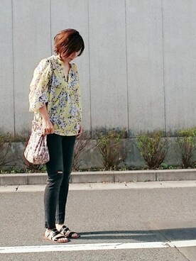 「MEDE19F（メデジュウキュウ）のアイテム（バッグ）」を使った、98mayuさん（レディース・157cm）の夏コーディネート
