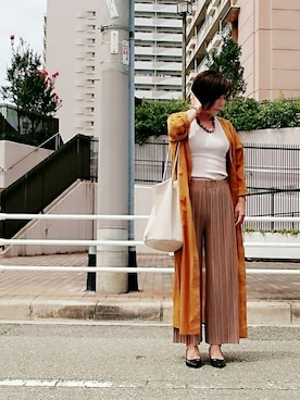 「MEDE19F（メデジュウキュウ）のアイテム（タンクトップ）」を使った、98mayuさん（レディース・157cm）の夏コーディネート