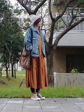 「And A（アンドエー）のアイテム（アクセサリー）」を使った、98mayuさん（レディース・157cm）の秋コーディネート