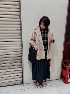 「VIA BUS STOP（ヴィアバスストップ）のアイテム」を使った、98mayuさん（レディース・157cm）の冬コーディネート