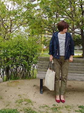 「amiamiのアイテム（パンプス、レッド系）」を使った、98mayuさん（レディース・157cm）の春コーディネート