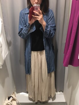 「Bou Jeloud（ブージュルード）のアイテム（シャツワンピース）」を使った、mariさん（レディース・161cm）の夏コーディネート