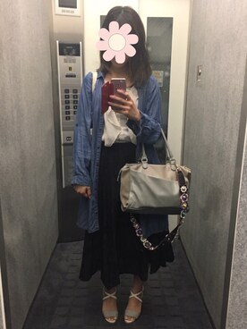 「Bou Jeloud（ブージュルード）のアイテム（シャツワンピース）」を使った、mariさん（レディース・161cm）の夏コーディネート