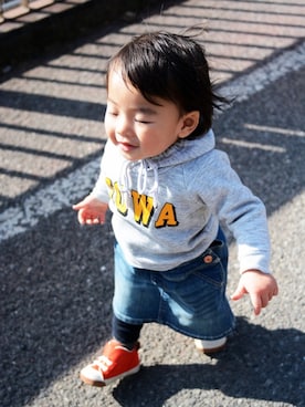 「Champion」｜「アイテム（サロペット/オーバーオール）」を使った、HANAさん（キッズ・70cm）の冬コーディネート