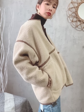 「アイテム（ノーカラーコート、ベージュ系）」を使った、 mayaさん（レディース・165cm）の秋コーディネート