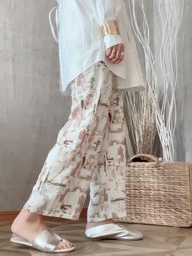 「水彩柄」｜ mayaさん（レディース・165cm）の春コーディネート