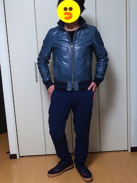 「ポールスミス」｜「アイテム（ブルゾン）」を使った、まささん（メンズ・166cm）の冬コーディネート