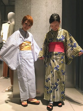 「koe（コエ）のアイテム（浴衣）」を使った、NUIさん（レディース・158cm）の夏コーディネート