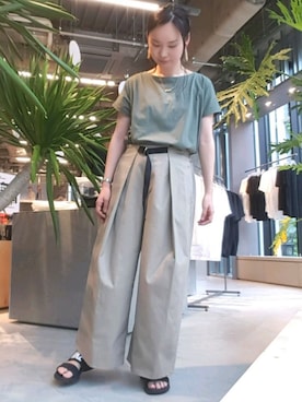 「アイテム（ピアス（両耳用）、ベージュ系）」を使った、NUIさん（レディース・158cm）の夏コーディネート