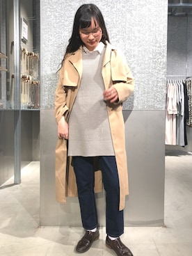 「koe（コエ）のアイテム（トレンチコート）」を使った、NUIさん（レディース・158cm）の冬コーディネート