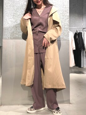 「koe（コエ）のアイテム（トレンチコート）」を使った、NUIさん（レディース・158cm）の冬コーディネート