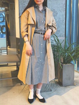 「koe（コエ）のアイテム（トレンチコート）」を使った、NUIさん（レディース・158cm）の春コーディネート
