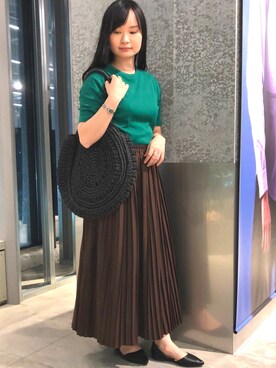 「サークルバッグ」｜「アイテム（パンプス）」を使った、NUIさん（レディース・158cm）の春コーディネート