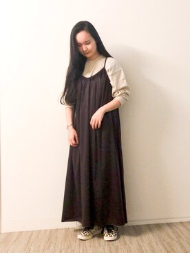 「クルーネックニット」｜NUIさん（レディース・158cm）の秋コーディネート