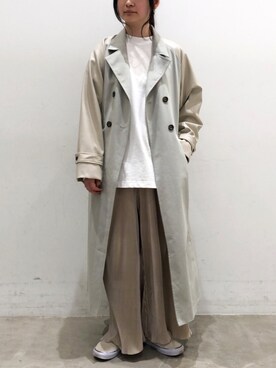「koe（コエ）のアイテム（トレンチコート）」を使った、NUIさん（レディース・158cm）の冬コーディネート