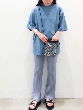 「koe（コエ）のヘビーウェイトコットンTEE21＊（Tシャツ/カットソー）」を使った、NUIさん（レディース・158cm）の春コーディネート