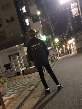 「BRIXTON（ブリクストン）のアイテム（ブルゾン）」を使った、RIKUTOさん（メンズ・165cm）の春コーディネート