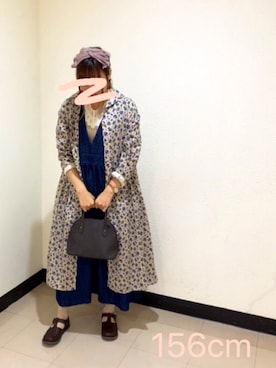 「小花柄ワンピース」｜「アイテム（その他シューズ）」を使った、sm2ogikuboさん（レディース・156cm）の秋コーディネート
