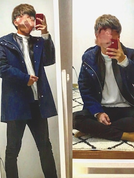「LIDNM（リドム）のアイテム（ライダースジャケット）」を使った、よすさん（メンズ・180cm）の秋コーディネート