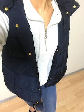 「アイテム（ダウンベスト、その他）」を使った、nari◡̈⋆さん（レディース・166cm）の秋コーディネート