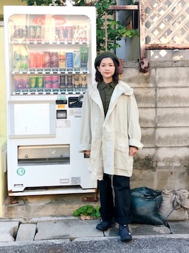 「WEAR」｜「アイテム（ハンチング/ベレー帽）」を使った、komeimeiさん（レディース・158cm）の春コーディネート