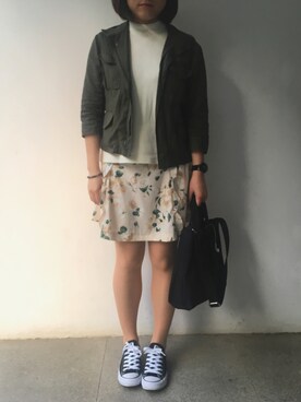 「Supreme.La.La.（シュープリームララ）のアイテム（スカート）」を使った、YOUYOUさん（レディース・161cm）の春コーディネート