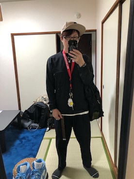 「Johnbull Private labo（ジョンブルプライベートラボ）のアイテム（キャップ）」を使った、アリマ サトシさん（メンズ・168cm）の秋コーディネート