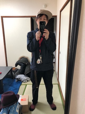 「Johnbull Private labo（ジョンブルプライベートラボ）のアイテム（キャップ）」を使った、アリマ サトシさん（メンズ・168cm）の秋コーディネート