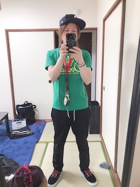 「Johnbull Private labo（ジョンブルプライベートラボ）のアイテム（キャップ）」を使った、アリマ サトシさん（メンズ・168cm）の春コーディネート