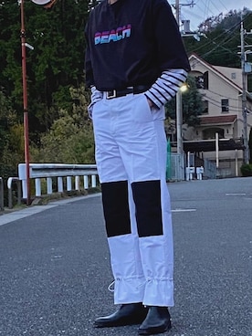 「COS（コス）のアイテム（ブーツ）」を使った、あらやさん（メンズ・179cm）の夏コーディネート