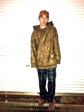 「MCM（エムシーエム）のアイテム（キャップ）」を使った、yuma!さん（メンズ・174cm）の秋コーディネート