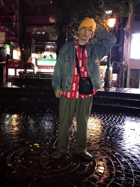 「black eye patch」｜「アイテム（スリッポン）」を使った、yuma!さん（メンズ・174cm）の秋コーディネート