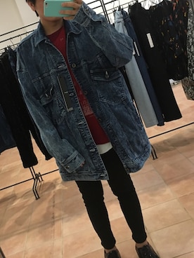 「SHAREEF（シャリーフ）のアイテム（デニムジャケット）」を使った、まるさん（メンズ・169cm）の春コーディネート
